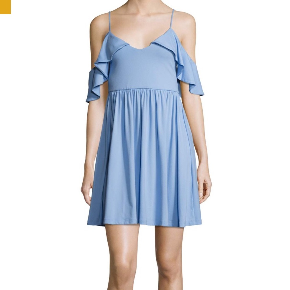 Susana Monoco Blue Flutter Flared Dress - NWOT